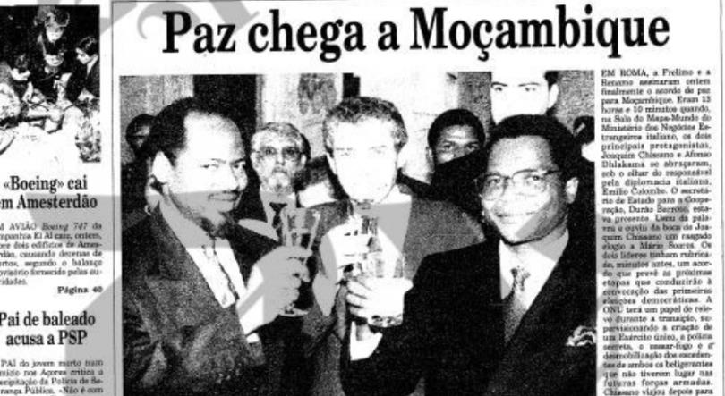Moçambique assinala 31 anos do acordo de paz