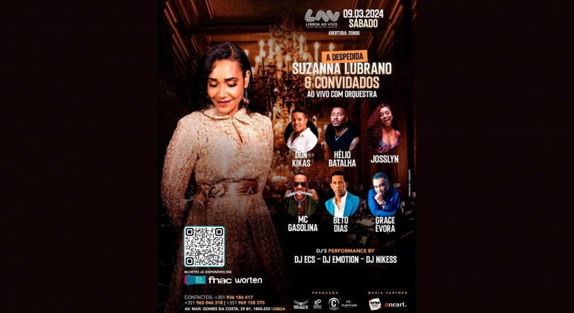 Suzanna Lubrano: A Despedida dos palcos com concerto em Lisboa